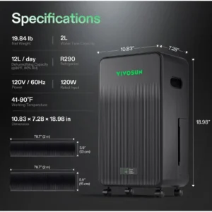 VIVOSUN AERODRAIN D12 DEHUMIDIFIER - Image 6