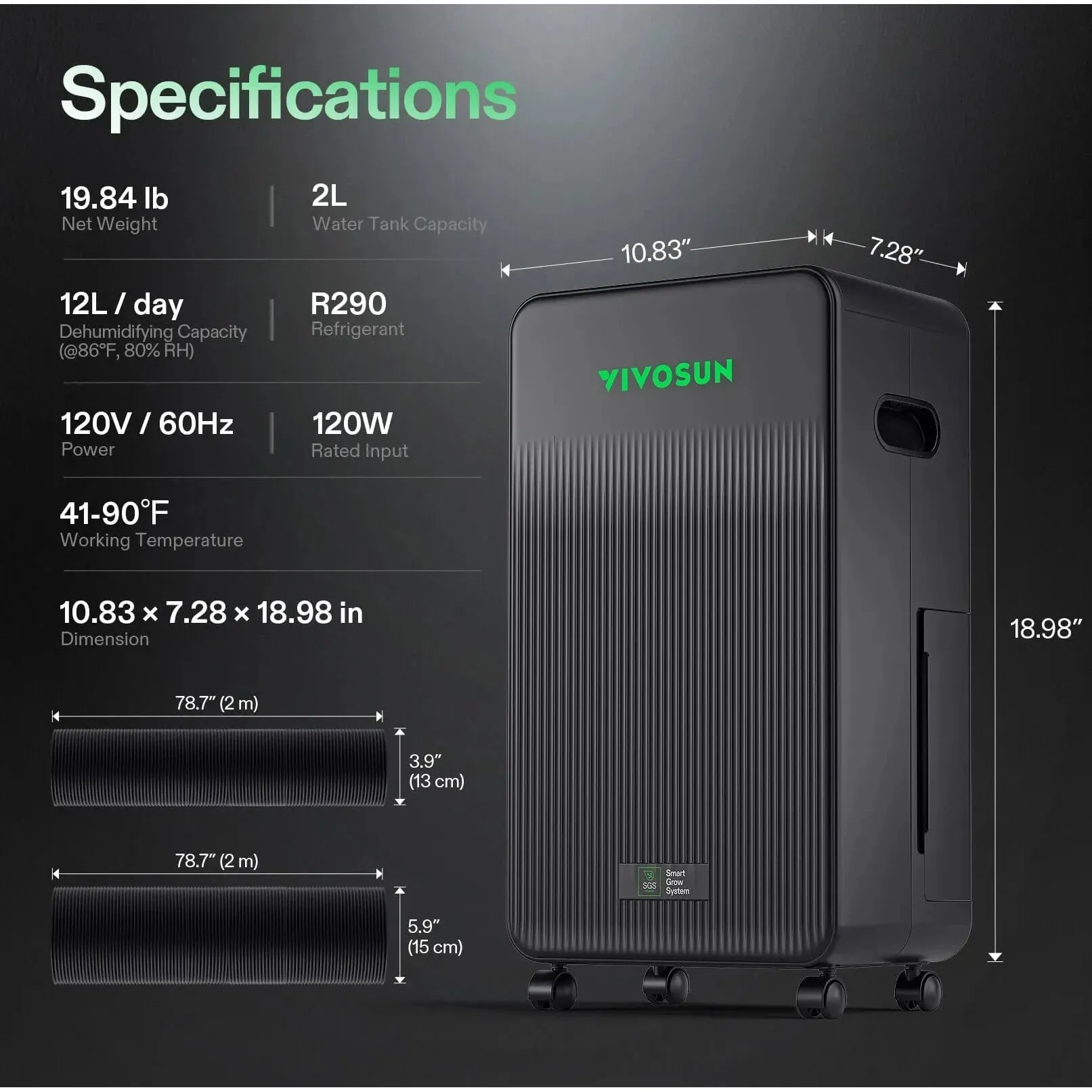 VIVOSUN AERODRAIN D12 DEHUMIDIFIER - Image 6
