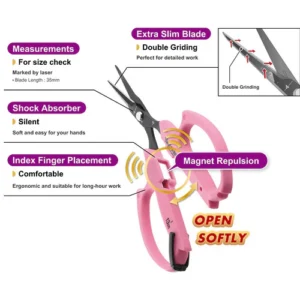 Alternative view of SABOTEN PT-16 MAGNETIC PROFESSIONAL TRIMMING SCISSORS EXTRA SLIM - ANGLED BLADE