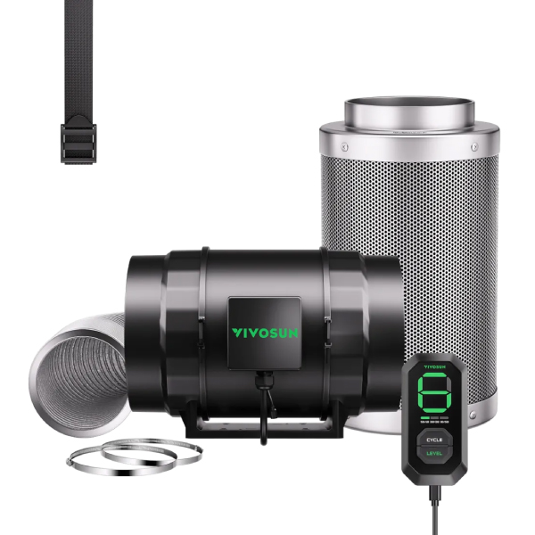 VIVOSUN AEROZESH S8 8" FAN + CARBON FILTER + DUCTING + E12 CONTROLLER KIT