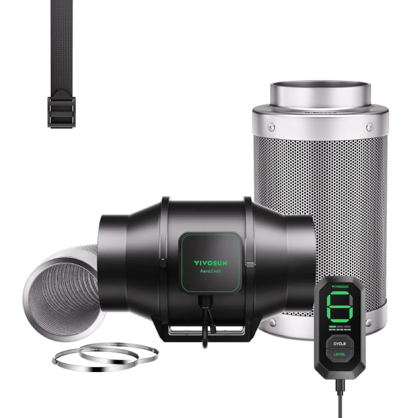 VIVOSUN AEROZESH S6 6" FAN + CARBON FILTER + DUCTING + E12 CONTROLLER KIT