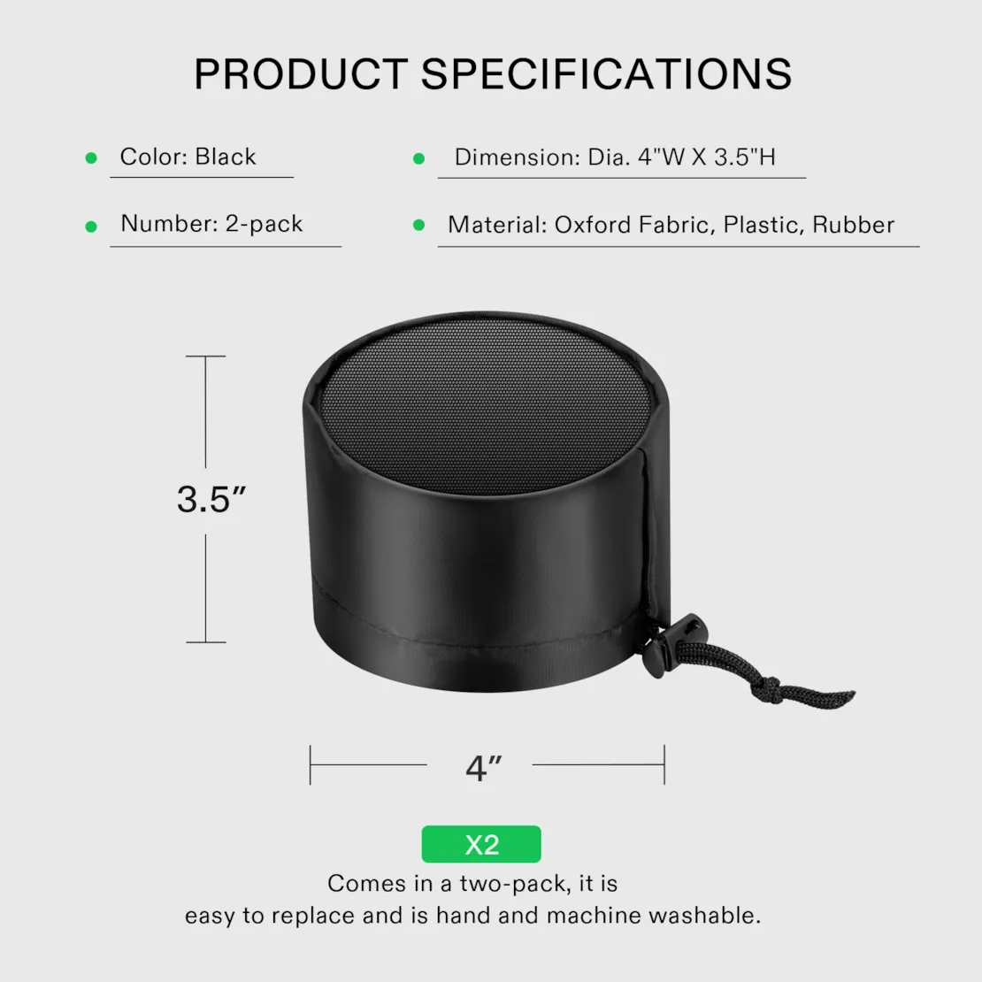 VIVOSUN 4" DUCT FILTER COVER - 100MM - Image 2